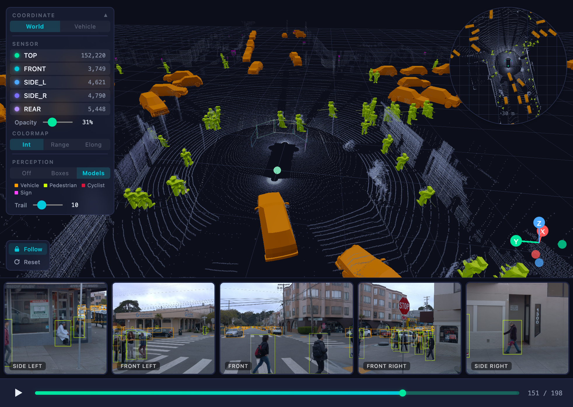EgoLens — browser-based 3D perception explorer for Waymo, nuScenes, and Argoverse 2